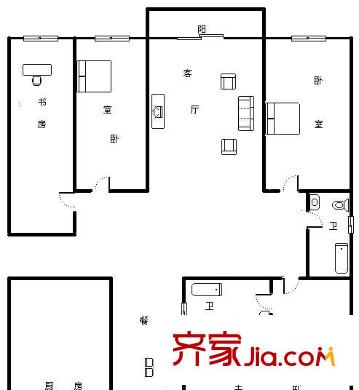 旭輝雅苑 4室 戶型圖