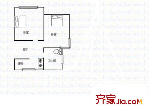 古桐小區(qū) 2室 戶型圖