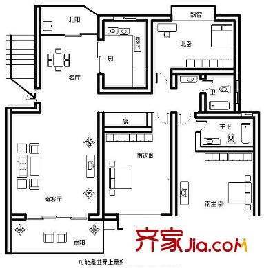 三林苑戶型圖 戶型圖 3室2廳2衛(wèi)1廚
