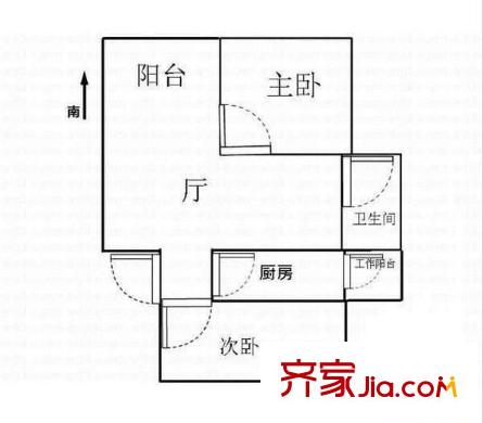 三林苑戶型圖戶型圖 2室1廳1衛(wèi)1廚