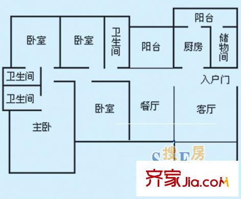 博二小區(qū)4室2廳3衛(wèi)1廚