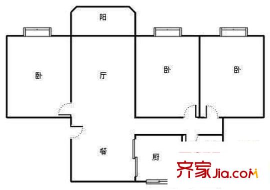 小桥里户型图户型图 3室2厅2卫1厨