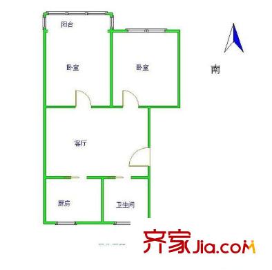小桥里户型图户型图 2室1厅1卫1厨