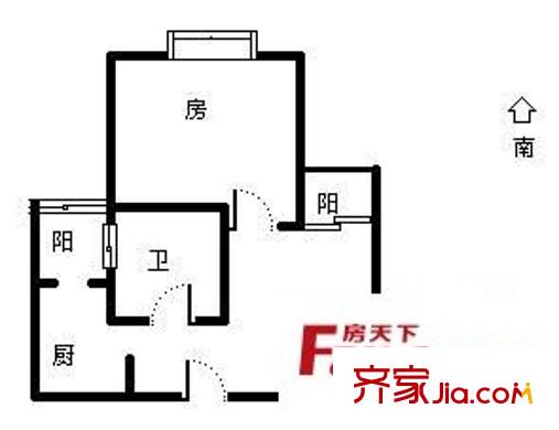 千峰紫翠苑 1室 戶型圖