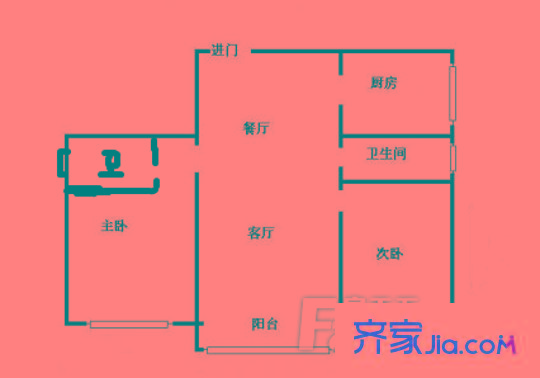 凯旋豪庭 2室 户型图