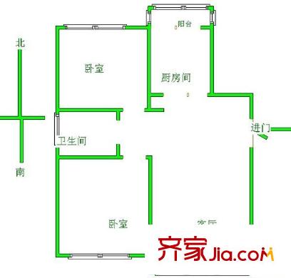 錦繡花木公寓 2室 戶型圖