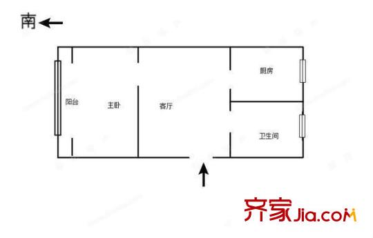 安臨小區(qū) 1室 戶型圖