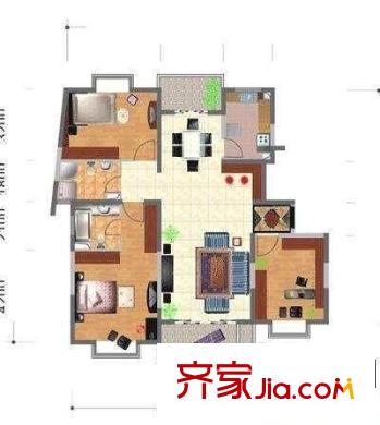 維多利華庭 3室 戶型圖