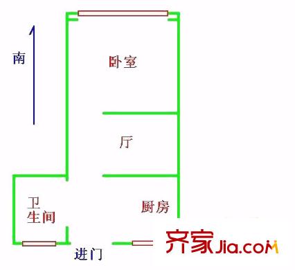 陽光三村1室1廳1衛(wèi)1廚