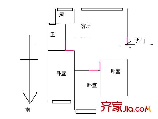 金桂小區(qū)戶型圖戶型圖 3室1廳1衛(wèi)1廚