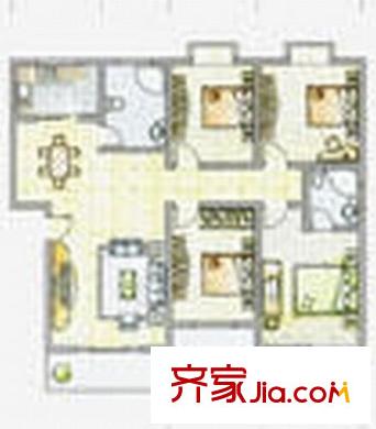 金铭福邸户型图户型图 4室2厅2卫1厨