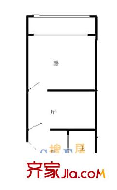 上海 南橋曙光1室 戶型圖