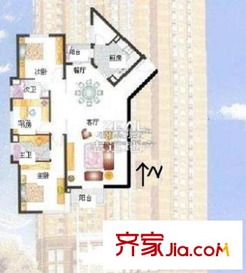 长发大厦公寓户型图上海 长发大厦 户型图 3室2厅