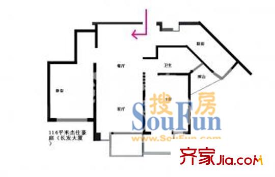 长发大厦公寓户型图上海 长发大厦 户型图 2室2厅1卫1厨