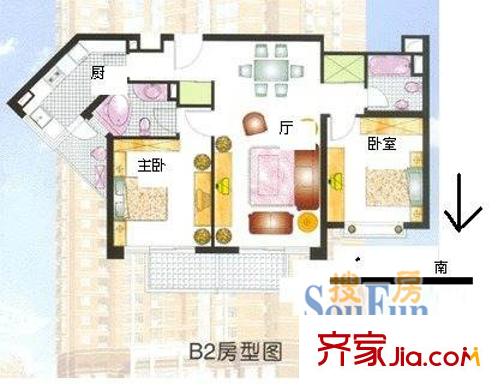 长发大厦公寓户型图上海 长发大厦 户型图 2室2厅2卫1厨