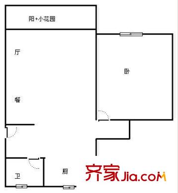 上南花城 1室 戶型圖