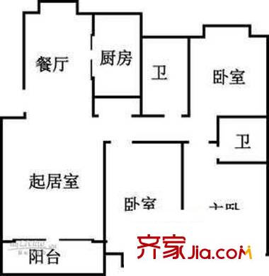 上南花城 4室 戶型圖