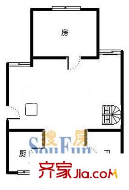 上海 凌兆丁香苑1室 戶型圖