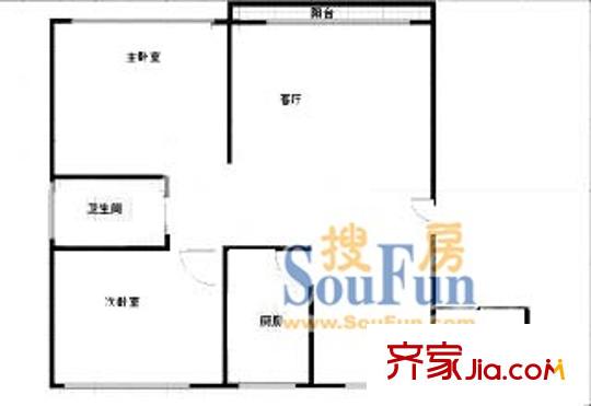 上海 凌兆丁香苑2室 戶型圖