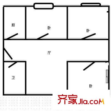 幸福村户型图户型图 3室1厅1卫1厨