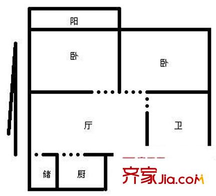 幸福村户型图户型图 3室1厅1卫1厨