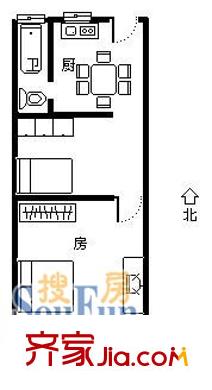 幸福村户型图户型图 1室1厅1卫1厨