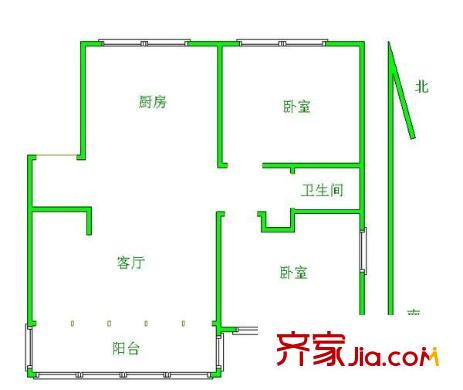 中城苑 2室 戶型圖