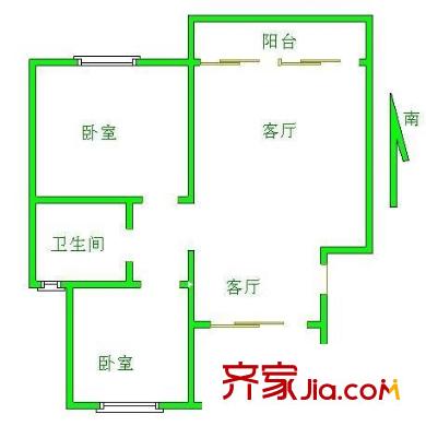 中城苑 2室 戶型圖
