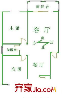 都林嘉苑南園 2室 戶型圖