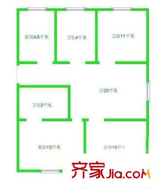 市益大楼户型图户型图 3室1厅1卫1厨