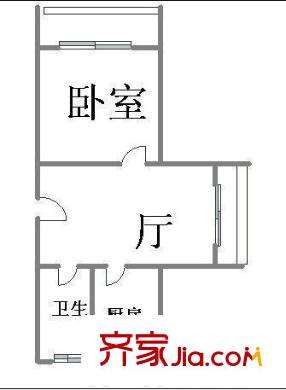 市益大楼户型图户型图 1室1厅1卫1厨