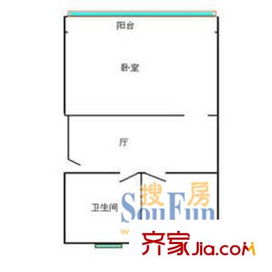 由由六村1室1廳1衛(wèi)1廚