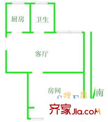 由由六村1室1廳1衛(wèi)1廚