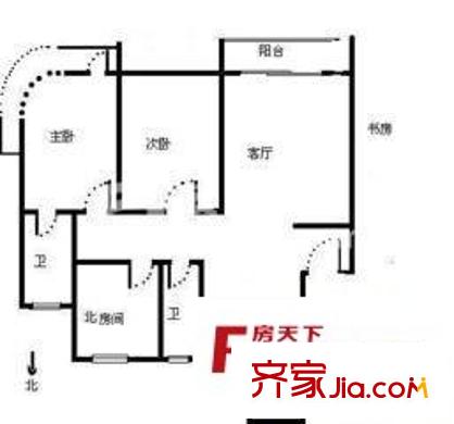 莲浦府邸二期 2室 户型图
