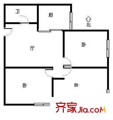 徐虹公寓 3室 户型图