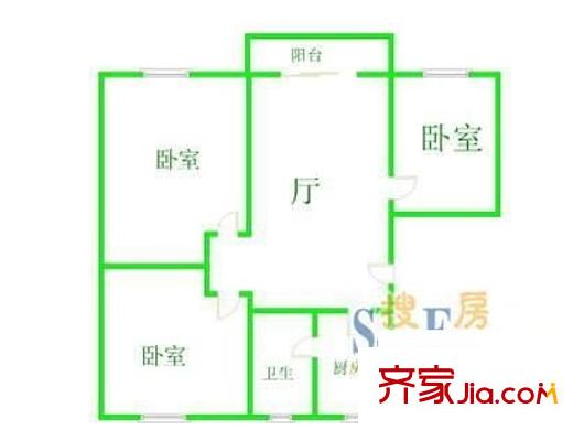 張江交江大樓 3室 戶型圖