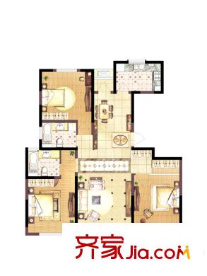 領(lǐng)航uptownM戶型戶型圖 3室2廳2衛(wèi)1廚
