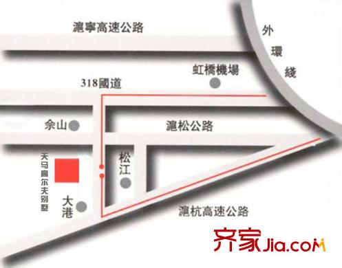 天马花园高尔夫别墅区位图