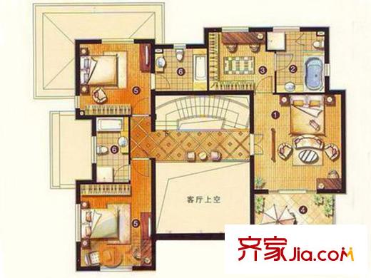 天马花园高尔夫别墅B户型地下室 3室5厅3卫1厨