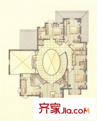 天马花园高尔夫别墅B户型二层 5室3厅3卫2厨