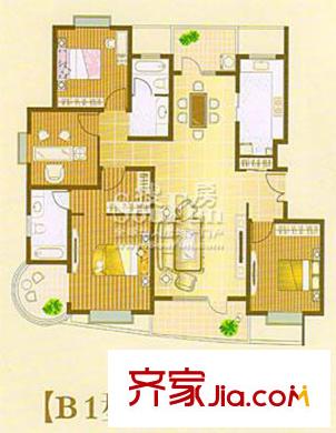 鼎鑫名流苑戶型圖 4室2廳2衛(wèi)1廚