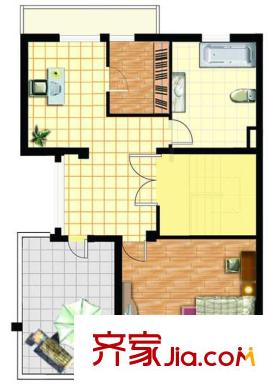 花源灣B戶型三層 5室4廳3衛(wèi)1廚