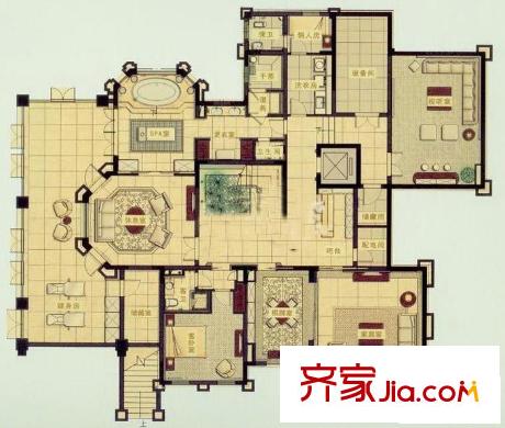 合生東郊別墅C戶型地下室 1室1廳2衛(wèi)