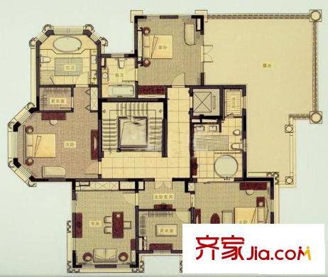 合生東郊別墅C戶型二層 3室3衛(wèi)