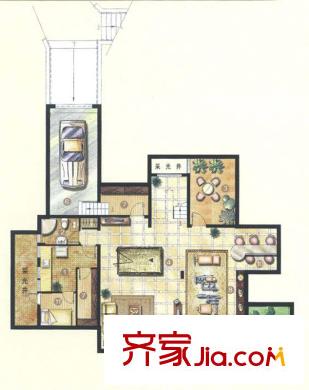 佘山东郡A9户型地下室 5室3厅4卫1厨