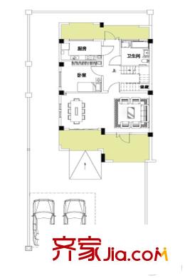 匯錦臻邸2B戶型一樓 5室2廳3衛(wèi)1廚