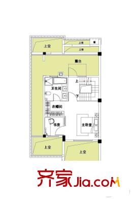 匯錦臻邸2B戶型三樓 5室2廳3衛(wèi)1廚