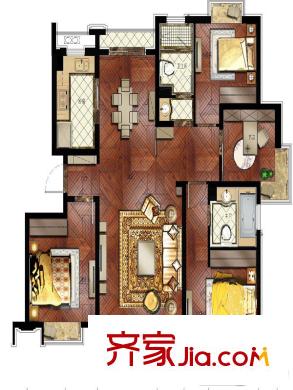 仁和都市花園小高層B4戶型4室2廳2衛(wèi)1廚140平方米 4室2廳2衛(wèi)1廚