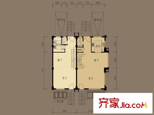御沁園AS/AS1一層平面圖 4室2廳2衛(wèi)1廚