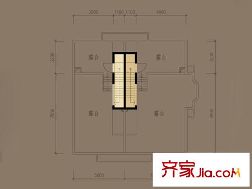 御沁園AS/AS1頂層平面圖 4室2廳2衛(wèi)1廚